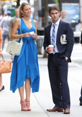 Blake Lively and Chace Crawford
'Gossip Girl' on set filming, New York, America - 17 Jul 2012