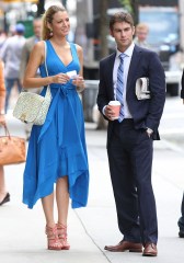 Blake Lively and Chace Crawford
'Gossip Girl' on set filming, New York, America - 17 Jul 2012