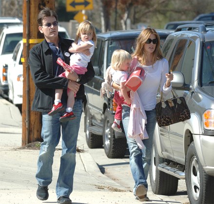 Actor Charlie Sheen is seen out on Valentines Day with his ex wife Denise Richards and their two daughters. Interesting that Denise would spend Valentines with Charlie instead of with her boyfriend Richie Sambora.Pictured: Charlie Sheen,Denise Richards,Charlie SheenDenise RichardsRef: SPL1069255 140207 NON-EXCLUSIVEPicture by: SplashNews.comSplash News and PicturesUSA: +1 310-525-5808London: +44 (0)20 8126 1009Berlin: +49 175 3764 166photodesk@splashnews.comWorld Rights