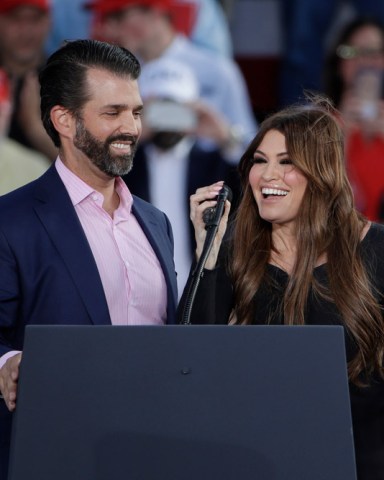 Kimberly Guilfoyle accompanies of Donald Trump Jr., the son of President Donald Trump, during a campaign rally in Montoursville, Pa
Trump, Montoursville, USA - 20 May 2019