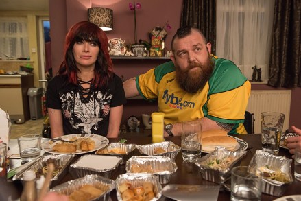 Lena Headey (left) as Julia Knight and Nick Frost (right) as Ricky Knight in FIGHTING WITH MY FAMILY, directed by Stephen Merchant, a Metro Goldwyn Mayer Pictures film.
Credit: Robert Viglasky / Metro Goldwyn Mayer Pictures
© 2018 Metro-Goldwyn-Mayer Pictures Inc.  All Rights Reserved.
