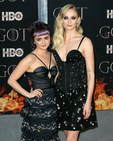 Maisie Williams, Sophie Turner
'Game of Thrones' season eight premiere, Arrivals, New York, USA - 03 Apr 2019