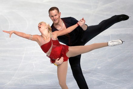 US' Caydee Denney and John Coughlin perform during their Pairs Short Program during the ISU Figure Skating Eric Bompard Trophy at Bercy arena in Paris
France Figure Skating, Paris, France