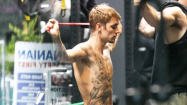 Justin Bieber in the gym