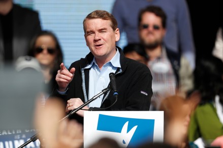 Michael Bennet, michael bennet. U.S. Senator Michael Bennet, D-Colo., speaks before Senator Bernie Sanders during a rally with young voters on the campus of the University of Colorado, in Boulder, Colo. Sanders is riding a bus around the state with Democratic candidates to drum up support for them before Election Day
Election 2018 Governor Colorado Sanders, Boulder, USA - 24 Oct 2018