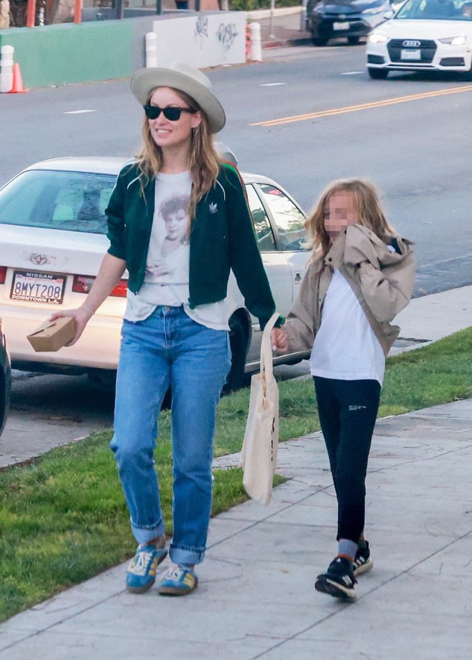 Olivia Wilde goes to dinner with her son Otis