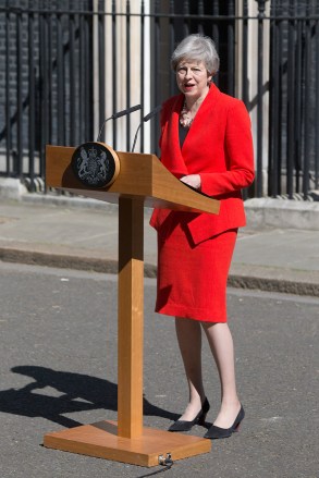 Theresa May makes a statement announcing her resignation
Theresa May announces resignation date, London, UK - 24 May 2019