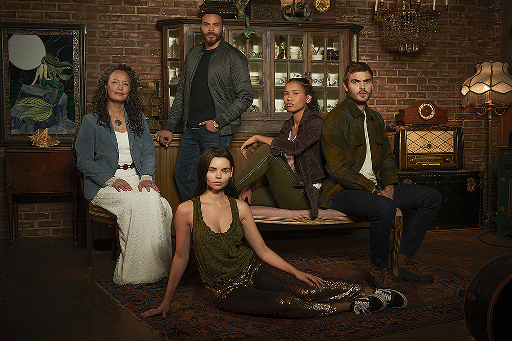 SIREN - Freeform's "Siren" stars Rena Owen as Helen, Ian Verdun as Xander McClure, Eline Powell as Ryn, Fola Evans-Akingbola as Maddie Bishop, and Alex Roe as Ben Pownall. (Freeform/Ed Herrera)