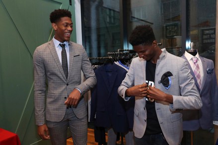 NBA draft prospect De'Andre Hunter teams up with JCPenney to surprise young men from the Boys & Girls Club with a styling session featuring JF J. Ferrar suits and an evening of leadership at the Moxy NYC Downtown, in New York
JCPenney NBA Draft Event, New york, USA - 18 Jun 2019