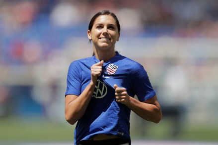 United States forward Alex Morgan is introduced during a send-off ceremony ahead of the FIFA Women's World Cup after an international friendly soccer match against Mexico, in Harrison, N.J. The U.S. won 3-0
Mexico US Soccer, Harrison, USA - 26 May 2019