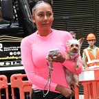 Mel B Wears PVC Trousers And Hair In Bunches As She Arrives At The Zoe Ball Breakfast Show