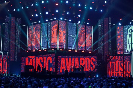 General view of the stage appears at the CMT Music Awards on Wednesday, June 5, 2019, at the Bridgestone Arena in Nashville, Tenn. (AP Photo/Mark Humphrey)