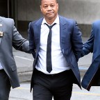 Cuba Gooding Jr leaves in handcuffs after turning himself to the police accussed of groping a woman in a bar in New York City