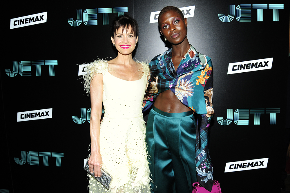 NEW YORK, NY - JUNE 11: Carla Gugino and Jodie Turner-Smith attend Cinemax And The Cinema Society Host A Special Screening Of "Jett" at The Roxy Cinema on June 11, 2019 in New York. (Photo by Paul Bruinooge/PMC) *** Local Caption *** Carla Gugino;Jodie Turner-Smith