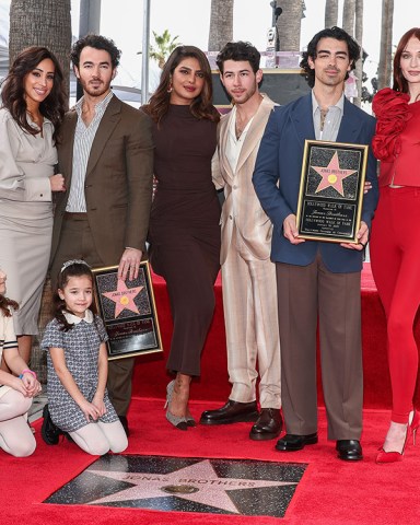 Valentina Angelina, Danielle Jonas, Alena Rose Kevin Jonas, Priyanka Chopra, Nick Jonas, Joe Jonas and Sophie Turner
Jonas Brothers honored with a star on the Hollywood Walk of Fame, Los Angeles, California, USA - 30 Jan 2023