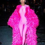 Kim Kardashian Stuns In A Hot Pink Feathered Catsuit As She Celebrates Her First Hosting Gig On SNL At Zero Bond