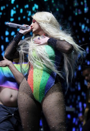 Meghan Trainor performs live on stage at the 2019 LA Pride Parade and Festival, in West Hollywood, Calif
2019 LA Pride Parade and Festival - Saturday, West Hollywood, USA - 08 Jun 2019