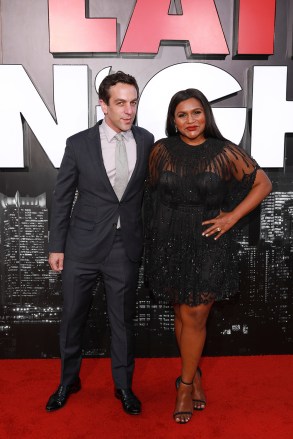 Mindy Kaling, B.J. Novak. B.J. Novak, left, and Mindy Kaling attend the premiere of "Late Night" at the Orpheum Theatre, in Los Angeles
LA Premiere of "Late Night", Los Angeles, USA - 30 May 2019