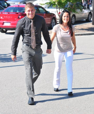 Jenelle Evans and boyfriend Nathan Griffith attend court in Wilmington,North Carolina Pictured: Jenelle Evans,Nathan Griffith,Jenelle EvansNathan GriffithRef: SPL590469 120813 NON-EXCLUSIVEPicture by: SplashNews.comSplash News and PicturesLos Angeles: 310-821-2666New York: 212-619-2666London: 0207 644 7656Milan: 02 4399 8577photodesk@splashnews.comWorld Rights