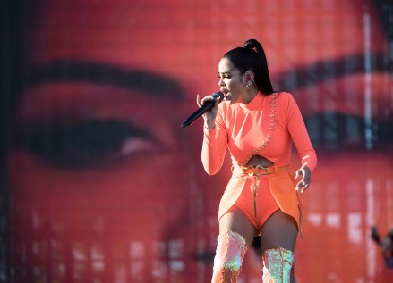 Dominican singer Natti Natasha performs in front of the supporters of the former president of the Dominican Republic and president of the ruling Dominican Liberation Party (PLD), Leonel Fernandez, during an event in Santo Domingo, Dominican Republic, 05 May 2019. During the event Fernandez reiterated his rejection of an possible constitutional reform that allows President Danilo Medina to opt for a third consecutive term in 2020.
Former President Leonel Fernandez attends political rally amid calls to curtail term limit law, Santo Domingo, Dominican Republic - 05 May 2019