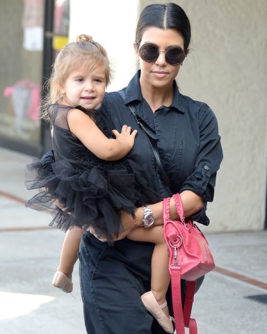 Penelope Disick, Kourtney Kardashian
Kim Kardashian and Kourtney Kardashian out and about, Los Angeles, America - 28 May 2015
Kim Kardashian takes North West in a white ballerina outfit to Tap Dance Classes at Miss Melodee Studios and shopping at Westfield Topanga