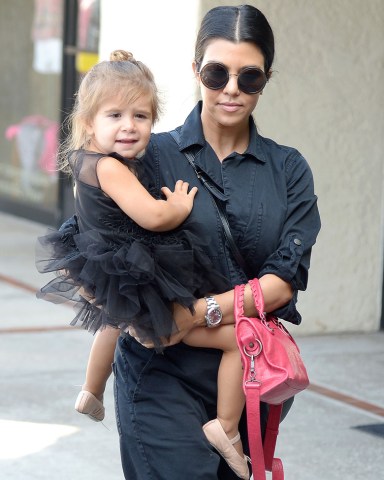 Penelope Disick, Kourtney Kardashian
Kim Kardashian and Kourtney Kardashian out and about, Los Angeles, America - 28 May 2015
Kim Kardashian takes North West in a white ballerina outfit to Tap Dance Classes at Miss Melodee Studios and shopping at Westfield Topanga