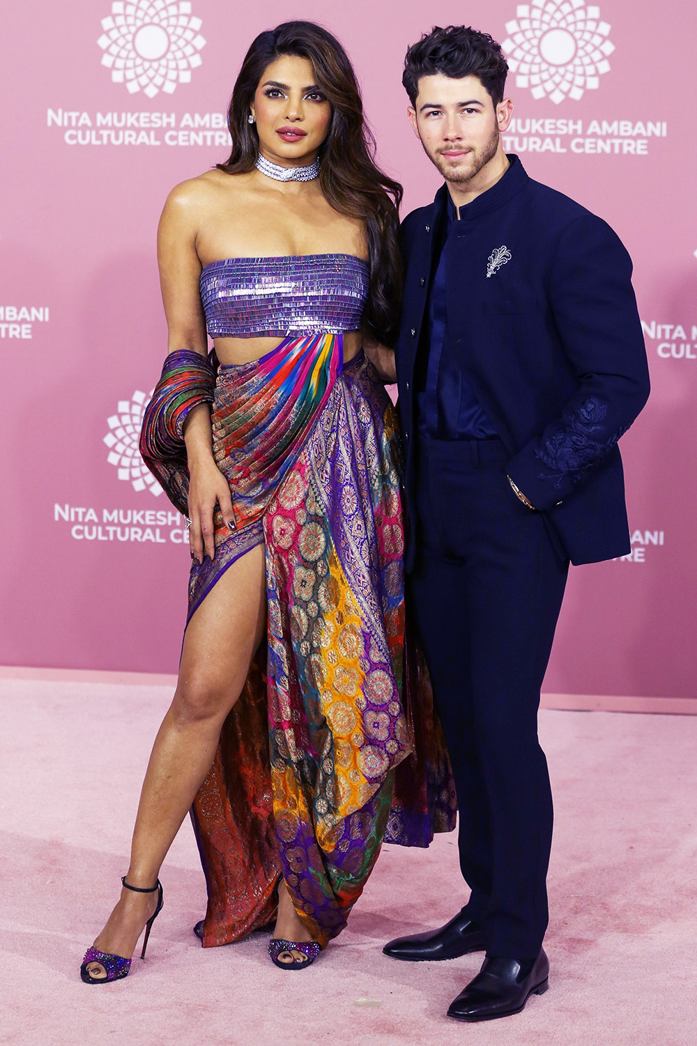 Bollywood actor Priyanka Chopra Jonas and her husband, American singer Nicholas Jonas arrive for the inaugural gala of the Nita Mukesh Ambani Cultural Centre (NMACC) in Mumbai, India, 01 April 2023. The NMACC venue for performing arts is named after Indian philanthropist Nita Mukesh Ambani and opened on 31 March 2023. Inaugural gala of the Nita Mukesh Ambani Cultural Centre in Mumbai, India - 01 Apr 2023