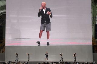 Pharrell Williams on stage
Karl For Ever memorial, Runway, Paris Fashion Week Men's, France - 20 Jun 2019