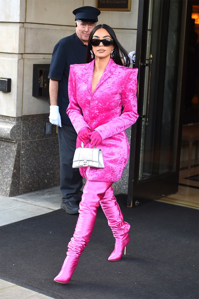 Kim Kardashian In Pink Outfit