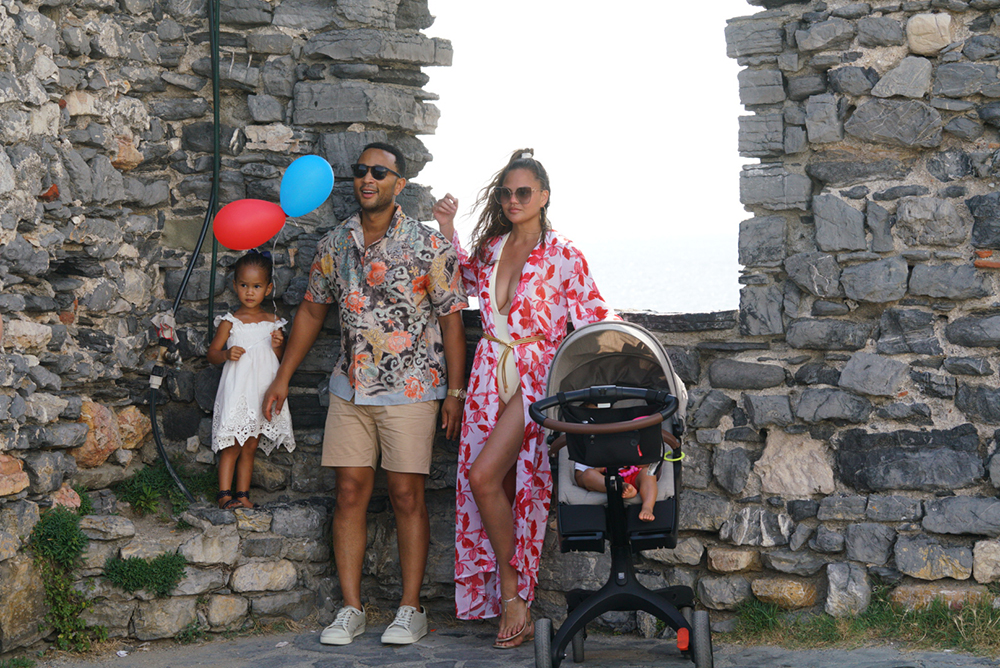 John Legend and Chrissy Teigen spotted in Portovenere with daughter