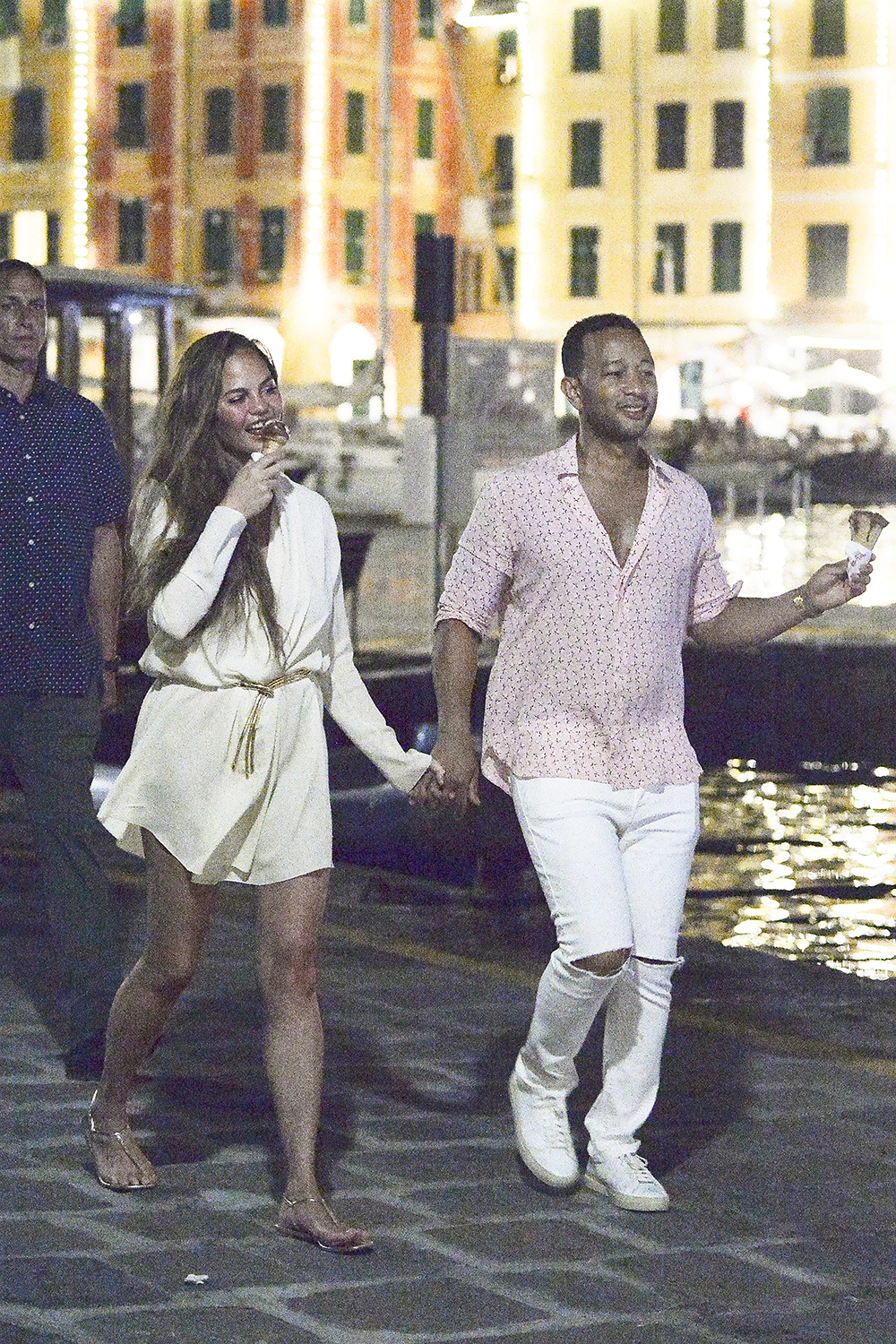 *EXCLUSIVE* John Legend and Chrissy Teigen enjoy getting gelato together while on vacation