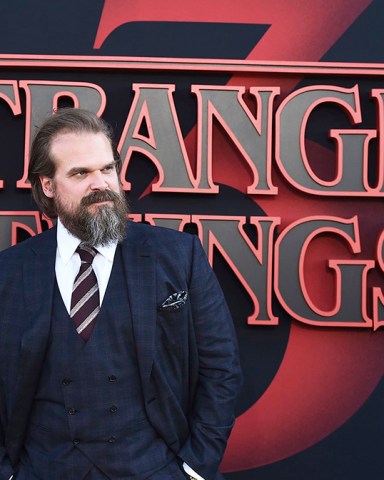 David Harbour arrives at the season three premiere of "Stranger Things" at Santa Monica High School, in Santa Monica, Calif
LA Premiere of "Stranger Things" Season 3, Santa Monica, USA - 28 Jun 2019