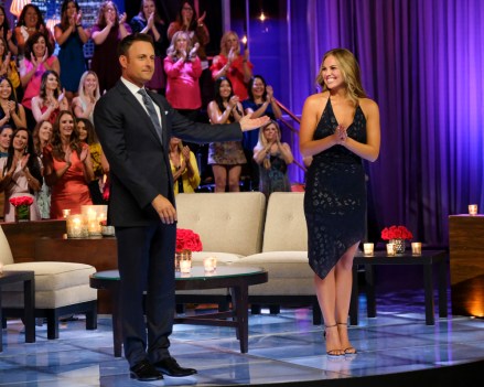 THE BACHELORETTE: THE MEN TELL - "The Men Tell All" - Luke P.'s stunning final standoff in Greece is revealed; and then, the controversial bachelor will take the hot seat opposite Chris Harrison to give his side of the story. The other men, fired up by Luke P.'s self-defense, explode into the vitriolic outburst they have been holding back all season long. The other most memorable bachelors - including Brian, Cam, Connor S., Daron, Devin, Dustin, Grant, Dylan, Garrett, John Paul Jones, Jonathan, Luke S., Matt, Matteo, Mike and Ryan -- return to confront each other and Hannah one last time to dish the dirt, tell their side of the story and share their emotional departures. Finally, as the clock ticks down on Hannah's journey to find love, a special sneak peek of her dramatic final week with Jed, Peter and Tyler C. is featured on "The Bachelorette: The Men Tell All," MONDAY, JULY 22 (8:00-10:01 p.m. EDT), on ABC. (ABC/John Fleenor)CHRIS HARRISON, HANNAH BROWN