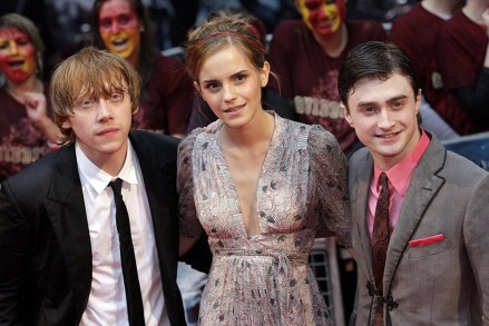 (lr) British Actors Rupert Grint Emma Watson and Daniel Radcliffe Appear On The Red Carpet At The World Premiere Of 'Harry Potter And The Half Blood Prince' By British Director David Yates In Leicester Square London Britain 07 July 2009 Harry Potter Movie Premiere - 07 July 2009