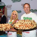 2019 Nathan's Hot Dog Eating Contest Weigh-In, New York, USA - 03 Jul 2019