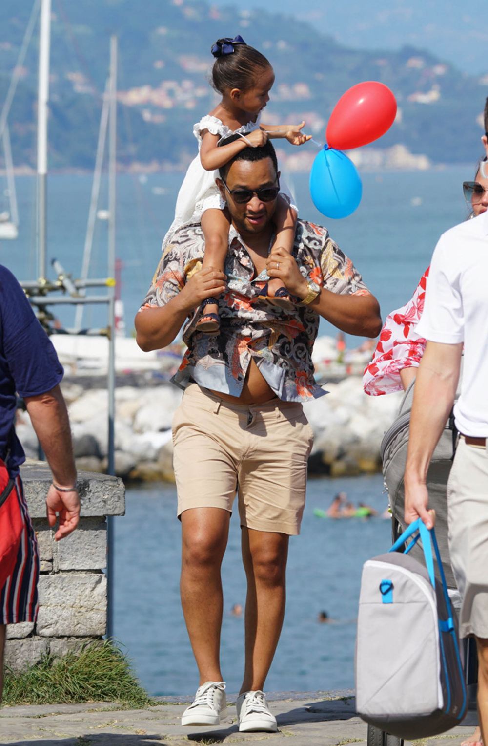 John Legend and Chrissy Teigen spotted in Portovenere with daughter