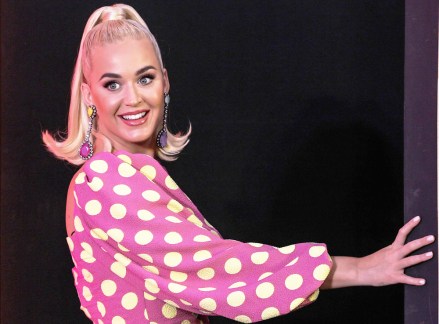 Katy Perry gestures during a press conference ahead of her concert in Mumbai, India, 12 November 2019.
US singer Katy Perry in Mumbai, India - 12 Nov 2019