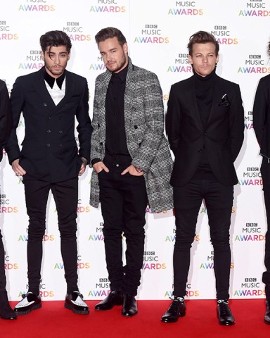 One Direction - Niall Horan, Zayn Malik, Liam Payne, Louis Tomlinson and Harry StylesBBC Music Awards, Earls Court, London, Britain - 11 Dec 2014