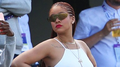 Rihanna White Outfit Cricket