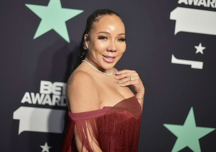 Tameka Harris poses in the press room at the BET Awards, at the Microsoft Theater in Los Angeles
2019 BET Awards - Press Room, Los Angeles, USA - 23 Jun 2019
