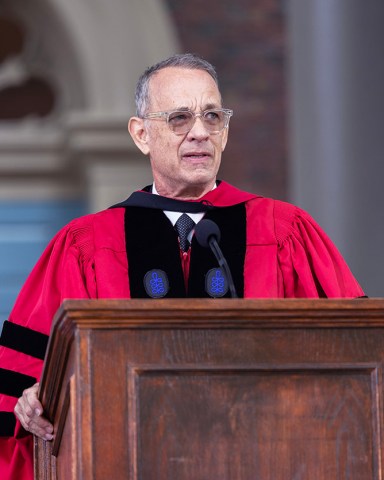 Actor Tom Hanks received an Honorary Degree from Harvard on 5/25/23.
He also gave the Commencement Address at the Tercentenary Theatre in Harvard Yard.
He hugged graduate student Vic Hogg and fellow Honorary Degree winner Katalin Kariko during the Ceremony

Pictured: Tom Hanks
Ref: SPL7568300 250523 NON-EXCLUSIVE
Picture by: Jay Connor / SplashNews.com

Splash News and Pictures
USA: 310-525-5808
UK: 020 8126 1009
eamteam@shutterstock.com

World Rights