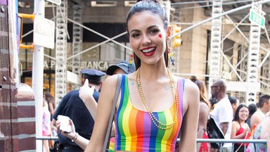 Victoria Justice's Abs In Rainbow Crop Top: NYC Pride Parade 2019