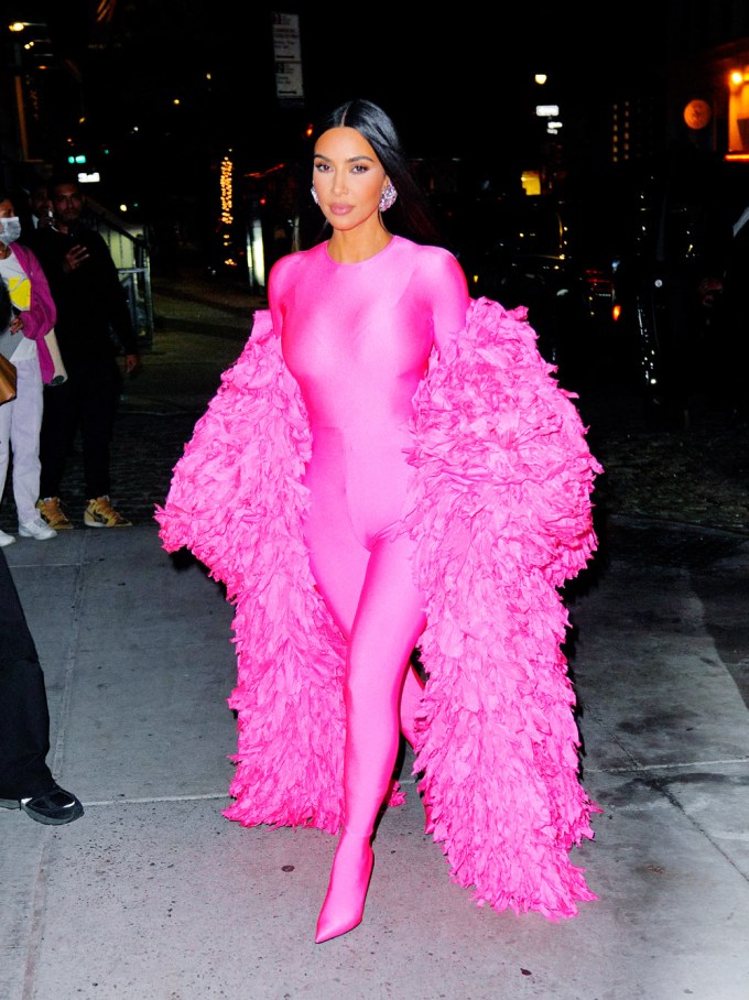 Kim Kardashian In Pink Jumpsuit