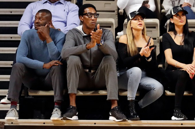 Scottie Pippen Watches From The Sidelines