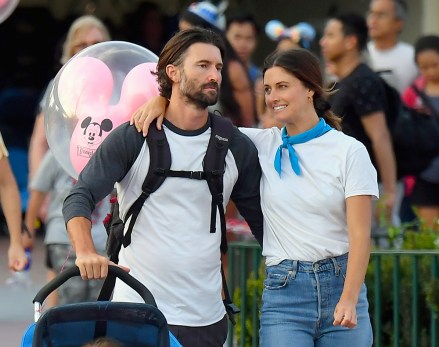 EXCLUSIVE: Brandon Jenner steps out with new girlfriend Carley Stoker after finalizing his divorce. The happy couple, joined by Brandon's mother Linda Thompson, were seen celebrating Brandon's daughter's birthday with a fun day out at Disneyland. The group were seen taking a walk through the theme park as they walked through the new Star Wars Galaxy's Edge, Adventureland and Fantasyland. Brandon's daughter was seen smiling with delight as she enjoyed a lolly pop and Brandon kept his new girlfriend Cayley close as they walked with their arms wrapped around each other. 30 Jul 2019 Pictured: Brandon Jenner, Cayley Stoker, Linda Thompson and Eva James Jenner. Photo credit: Snorlax / MEGA TheMegaAgency.com +1 888 505 6342 (Mega Agency TagID: MEGA476327_001.jpg) [Photo via Mega Agency]