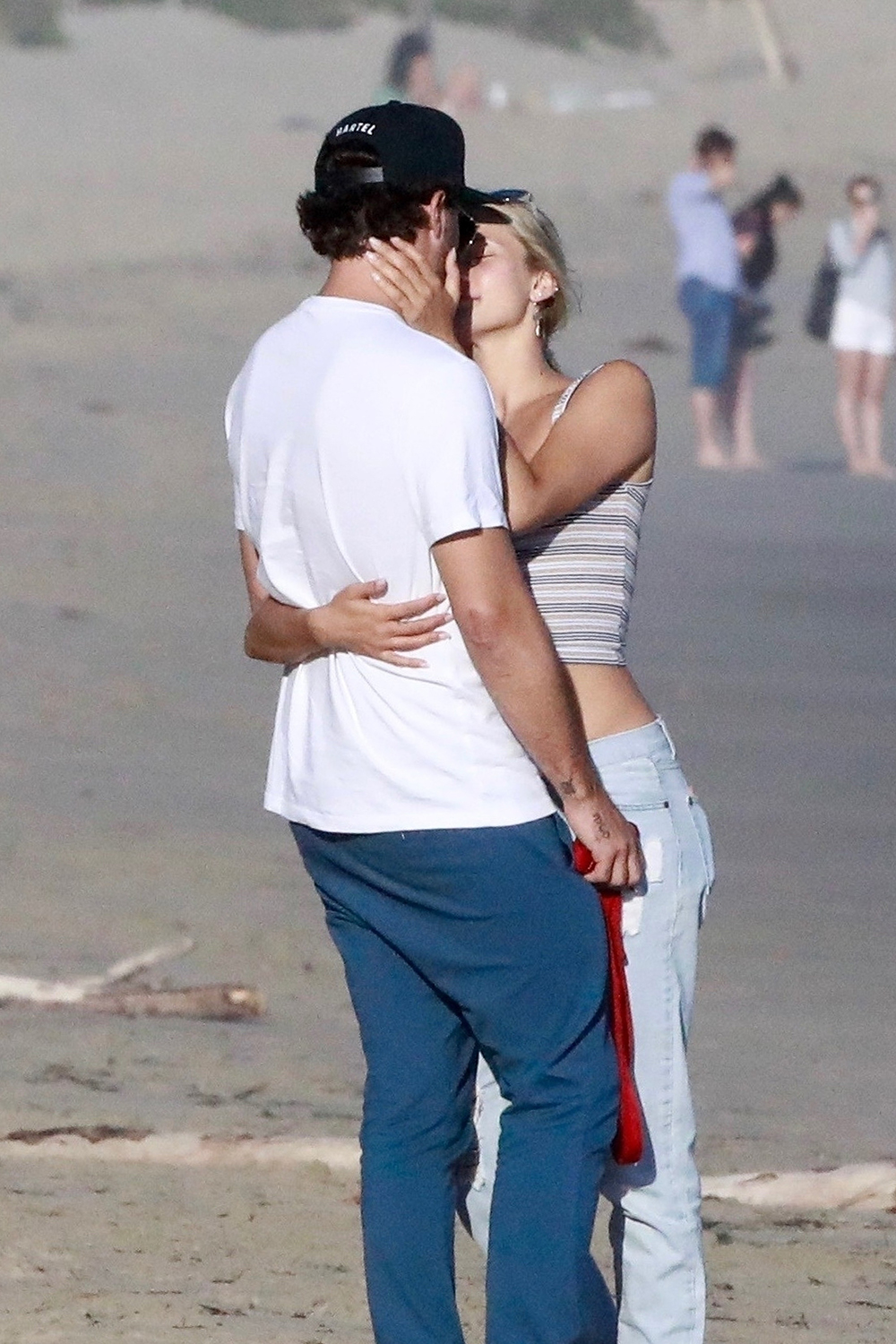 *EXCLUSIVE* Brody Jenner and GF Josie Canseco lock lips during romantic post-lunch stroll on the beach