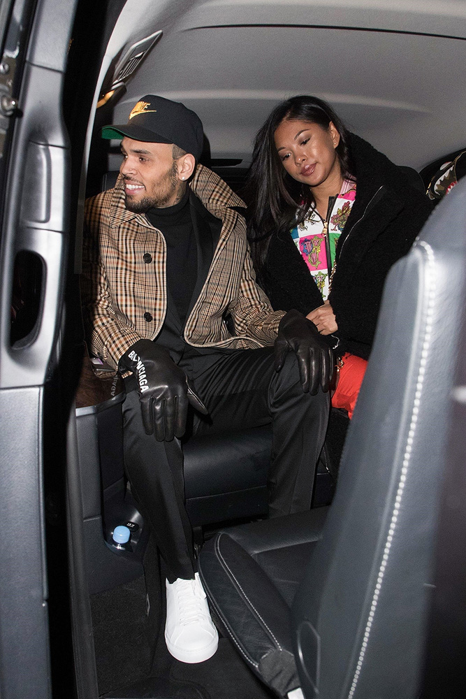 *EXCLUSIVE* Chris Brown spotted with his girlfriend Ammika is in good spirits after being released from police custody in Paris