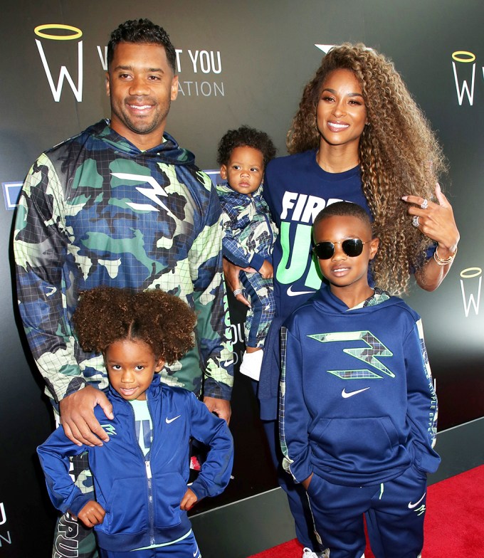 Ciara, Russell Wilson & family at 3Brand party