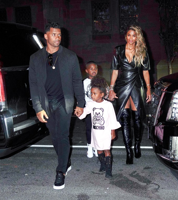 Ciara and Russell Wilson with their kids in NYC