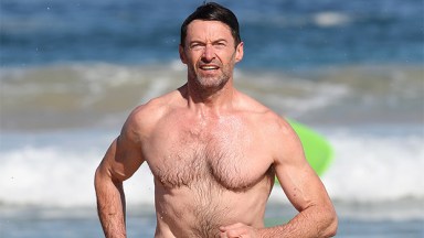 Hugh Jackman Jogging Beach